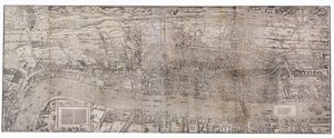 „Civitas Londinum”, London térkép, 1560 (fatömbnyomat)